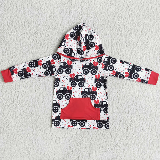 (Promotion)6 A11-20 Long sleeve hooded Valentine's Day top