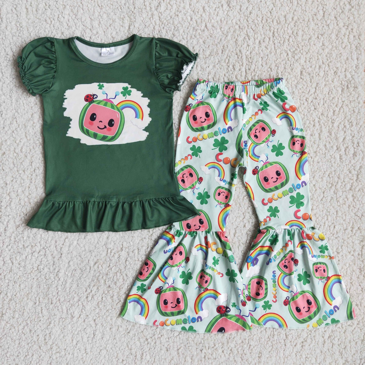 (Promotion)Short sleeve bell bottom pants St. Patrick Days' outfits