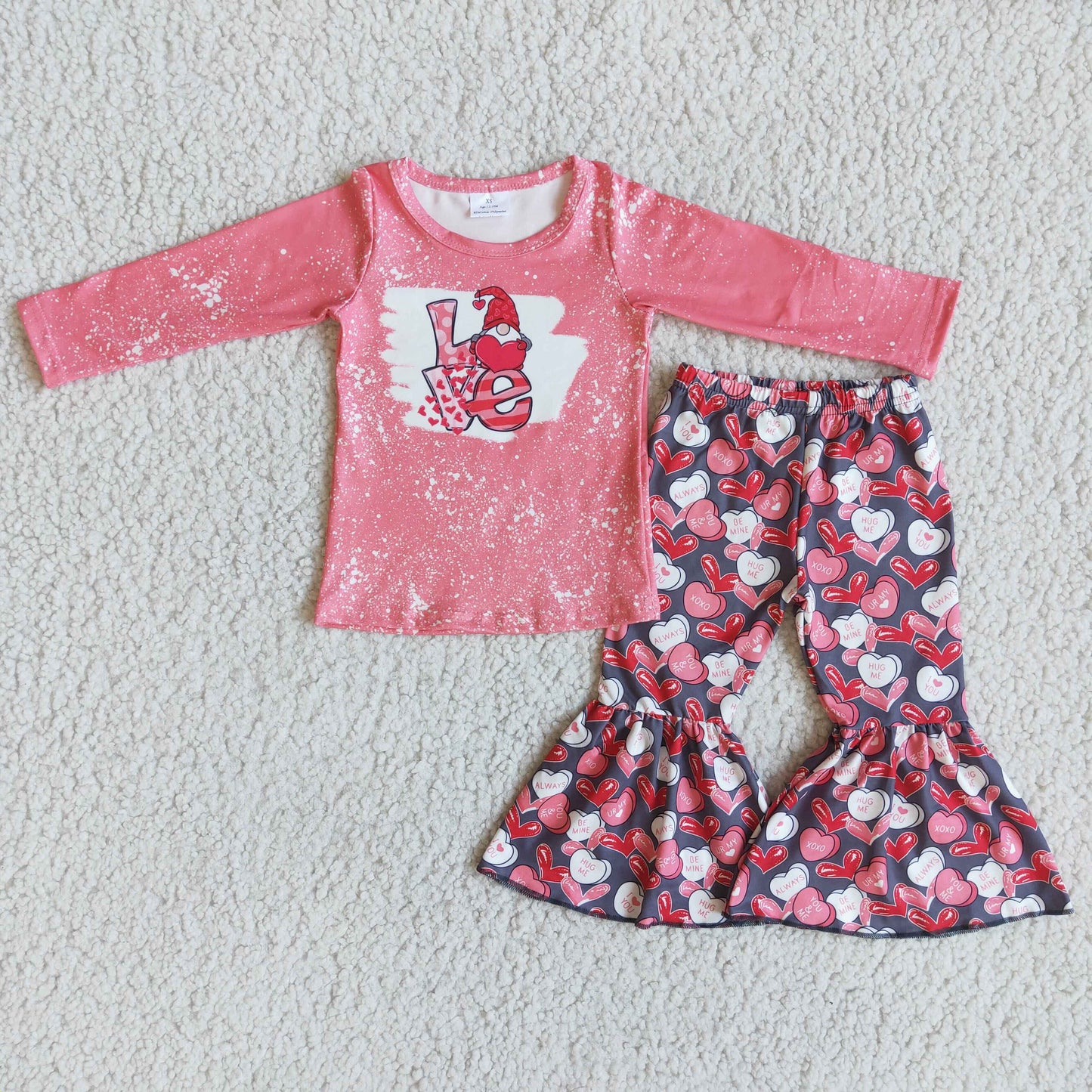 Long sleeve bell bottom pants Valentines outfits 6 B10-2