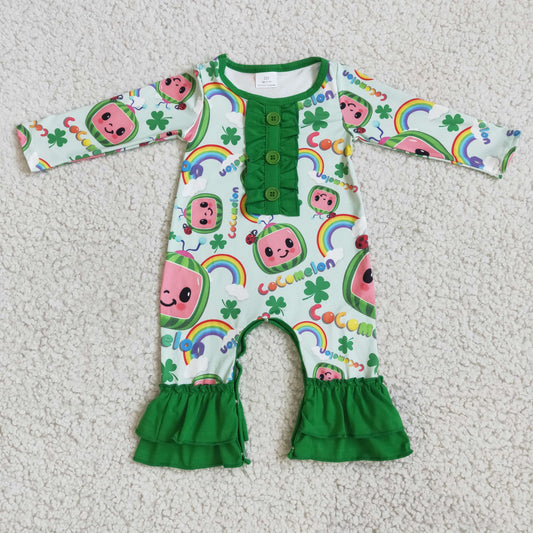 (Promotion)6 A9-4 Baby girls St. Patrick's Day romper