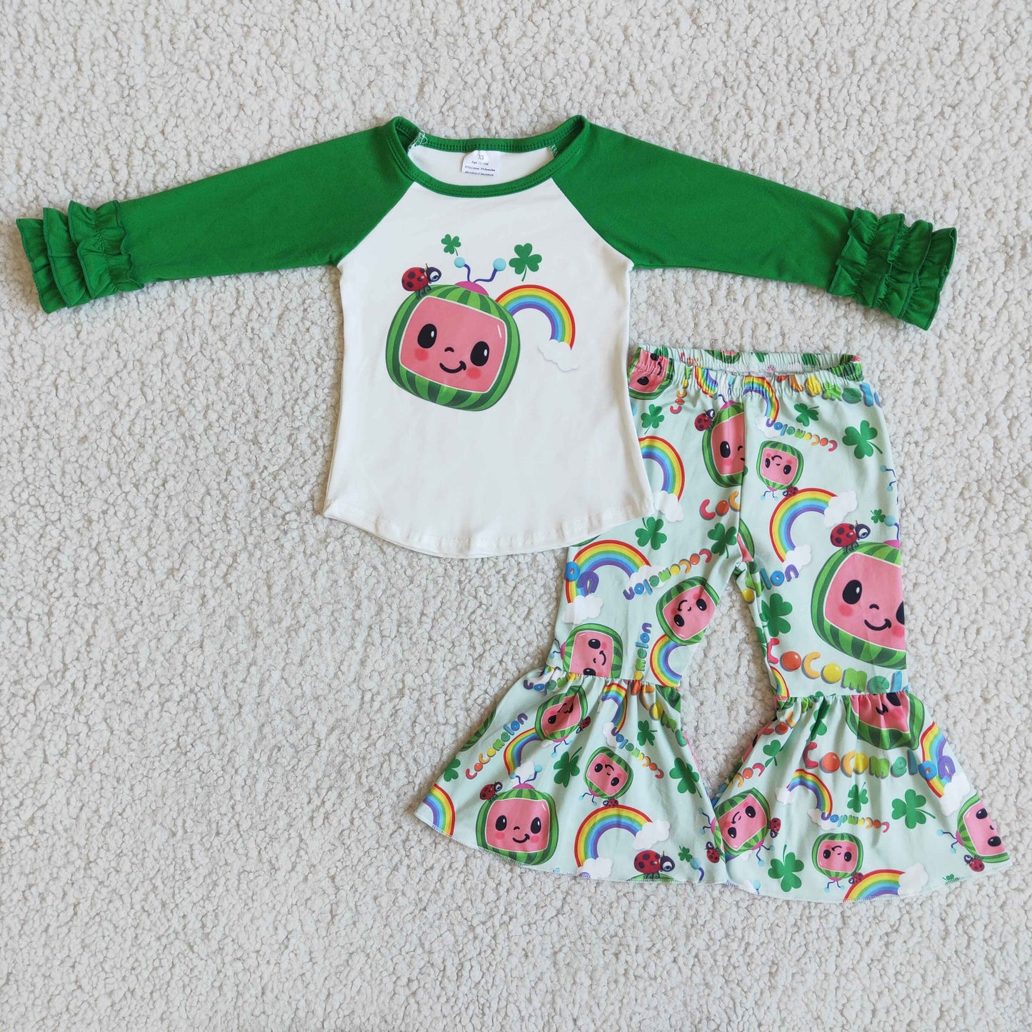 (Promotion)6 A12-5 Long sleeve bell bottom pants St. Patrick Days' outfits