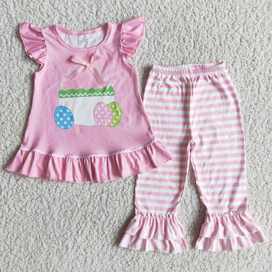 (Promotion)Flutter sleeve ruffles pants Easter outfits