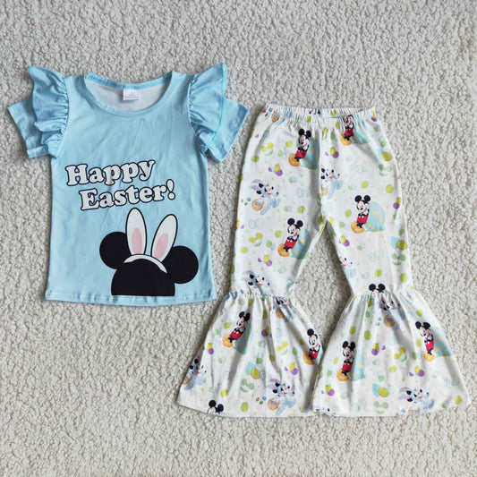 (Promotion)Short sleeve bell bottom pants Easter outfits