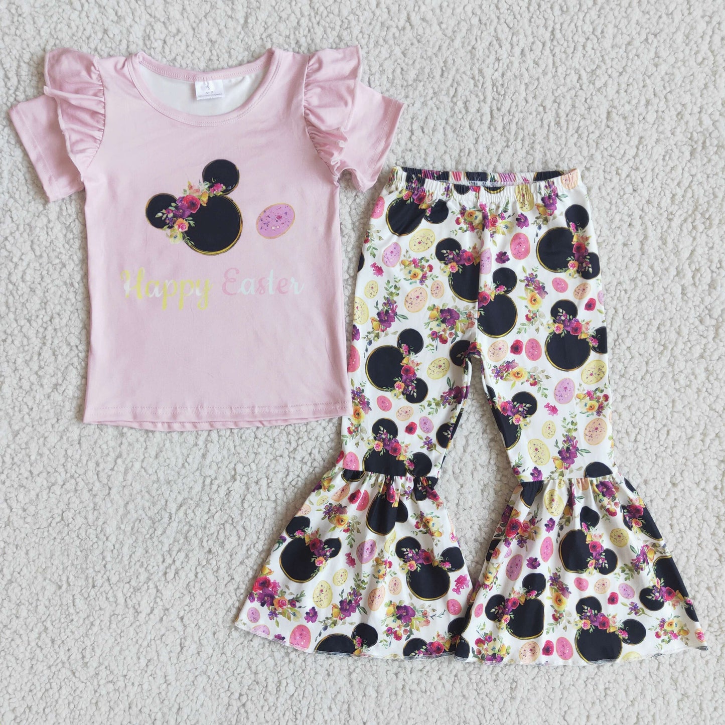 (Promotion)Short sleeve bell bottom pants Easter outfits