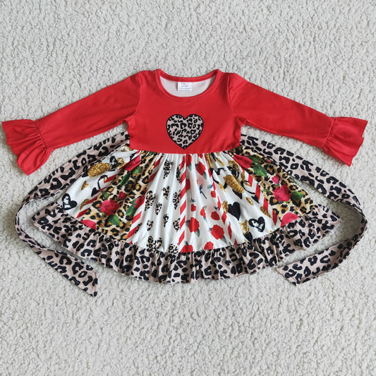 (Promotion)6 A13-30Long sleeve tunic Valentine's Day dress