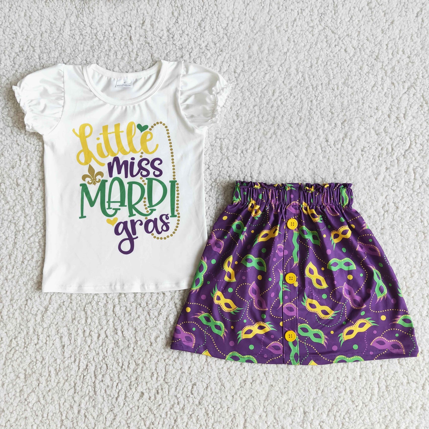 (Promotion)E5-5 Short sleeve top purple skirt Mardi Gras outfits E5-5