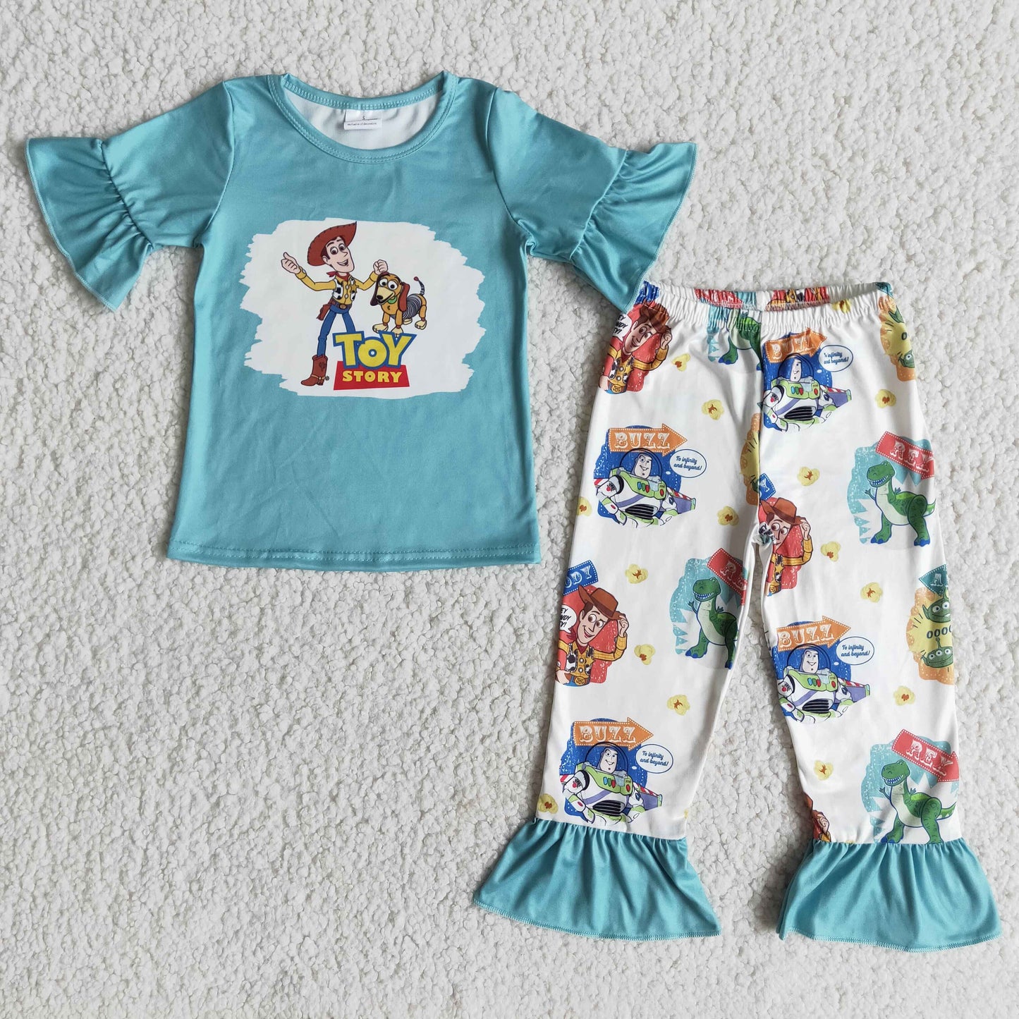 (Promotion)E6-26 Girls short sleeved cartoon pajamas