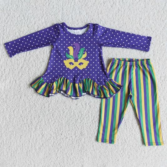 (Promotion)6 A27-20 Long sleeve legging pants Mardi Gras outfits