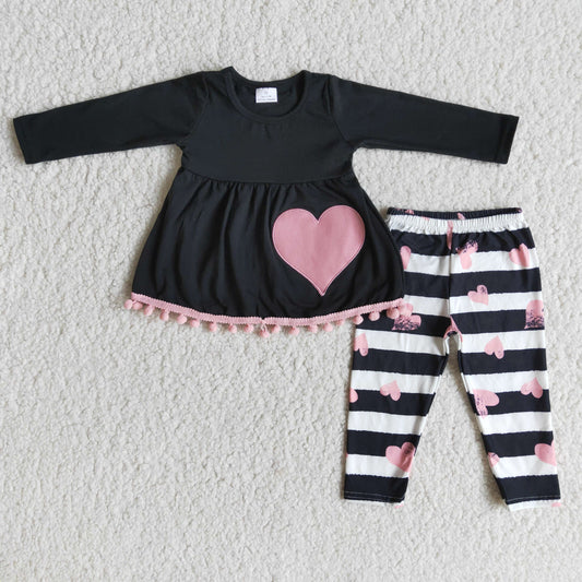 Long sleeve legging pants Valentine's Day embroideried outfits