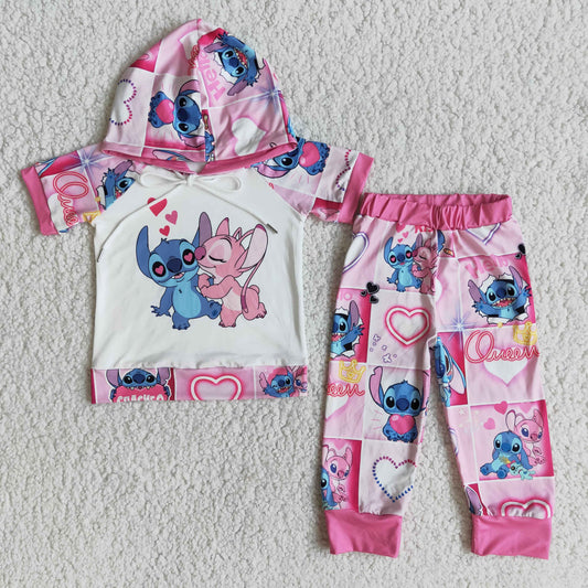 (Promotion)Girl's cartoon hooded top Valentine's Day outfits E8-26