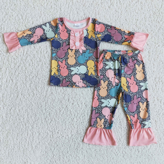 (Promotion)Girls long sleeved Easter pajamas