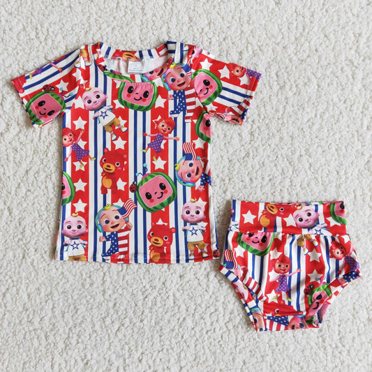 (Promotion)Short sleeve shirt bummie 4th of July outfits