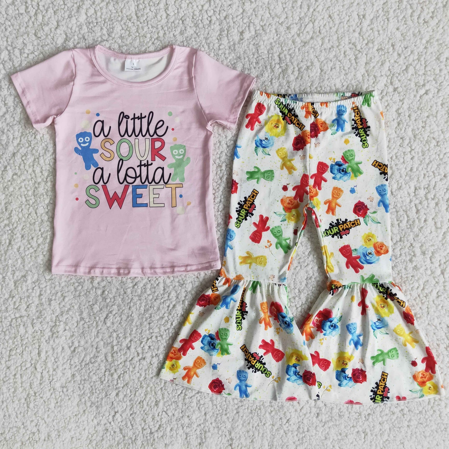 (Promotion)Short sleeve bell bottom pants outfits    E9-11