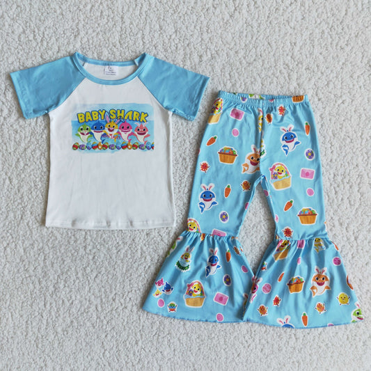 (Promotion)Short sleeve bell bottom pants Easter outfits