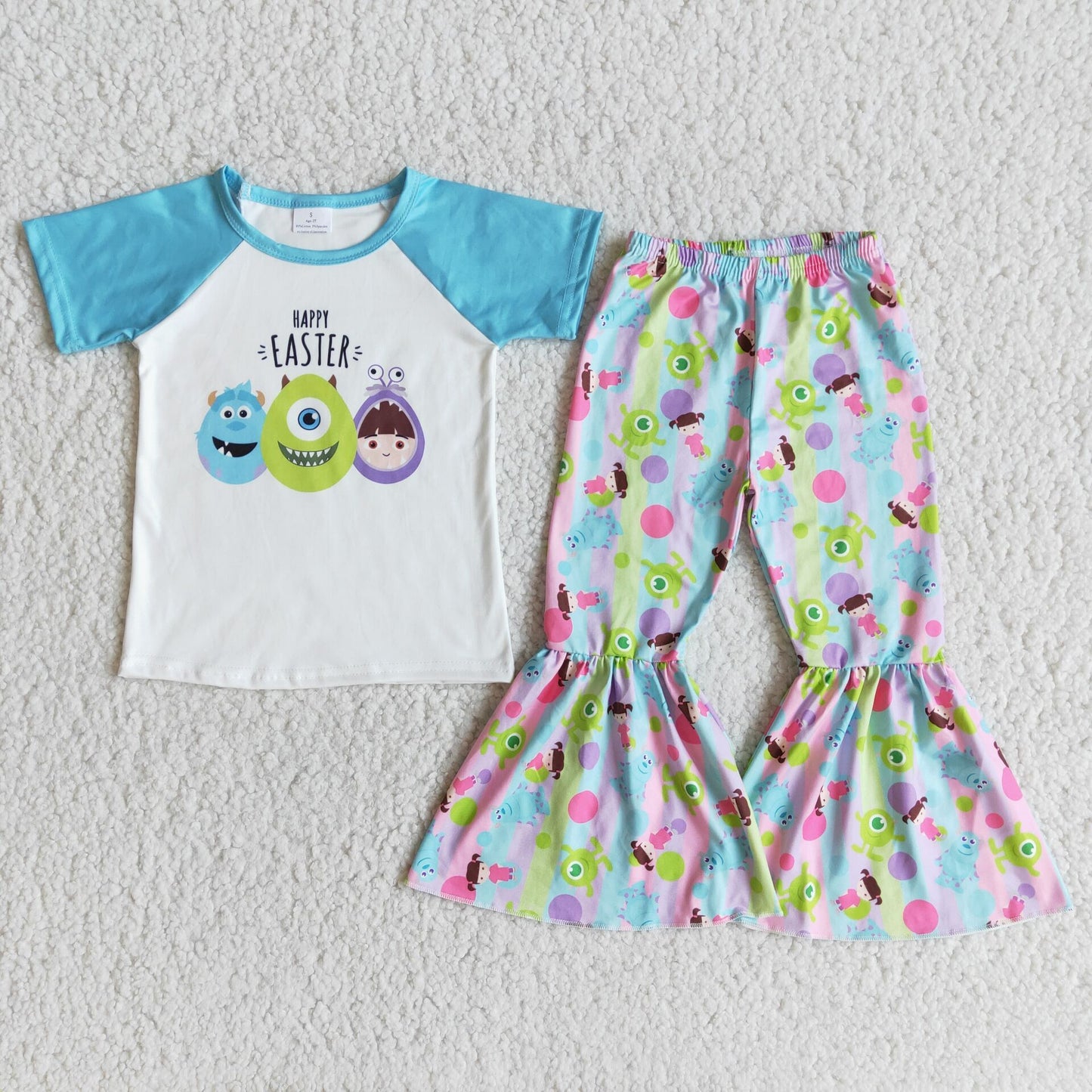 Short sleeve bell bottom pants Easter outfits