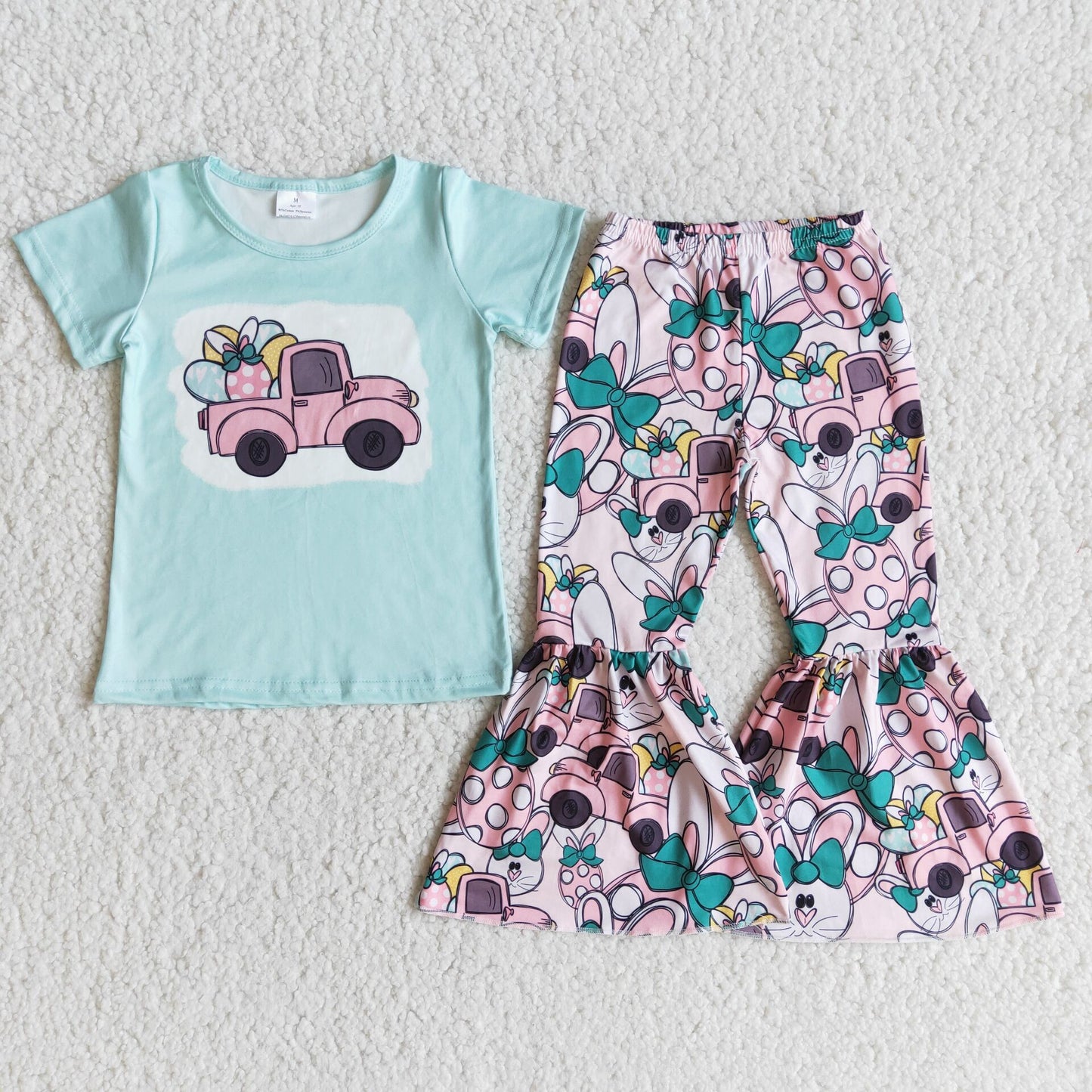 (Promotion)Short sleeve bell bottom pants Easter outfits