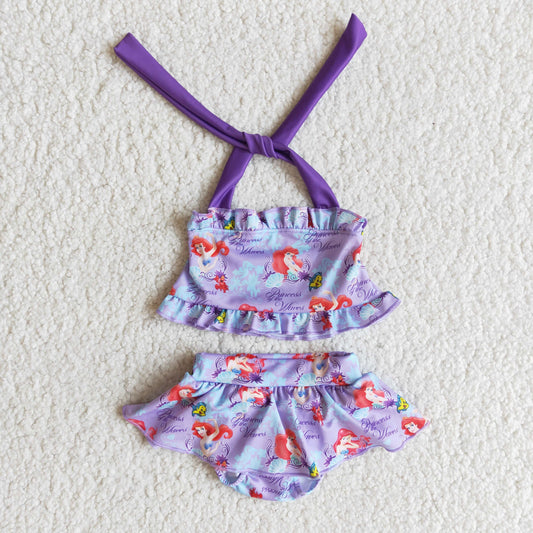 Girls cartoon print swimsuit