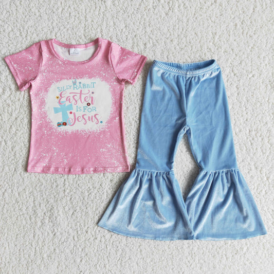 Short sleeve bell bottom pants Easter outfits