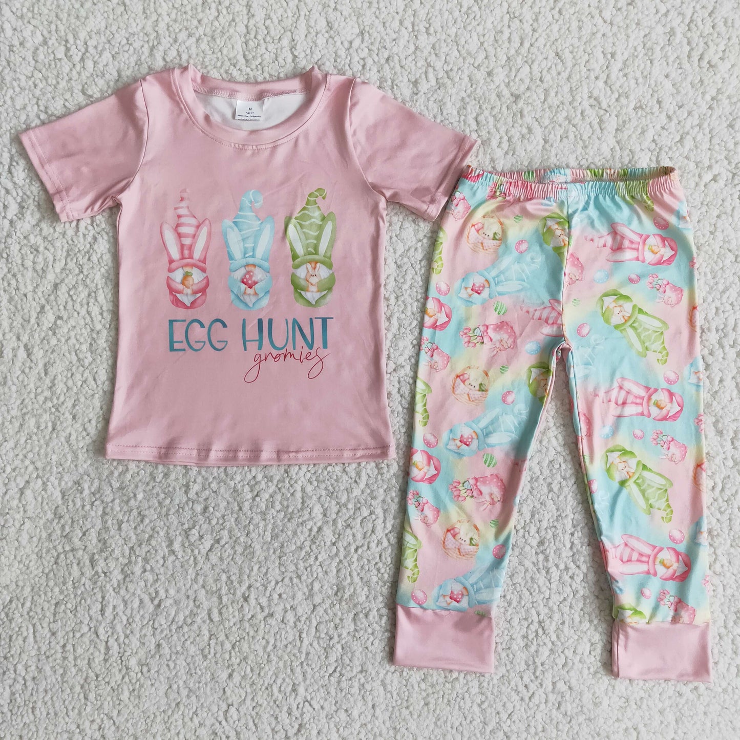 (Promotion)Girls short sleeved Easter pajamas