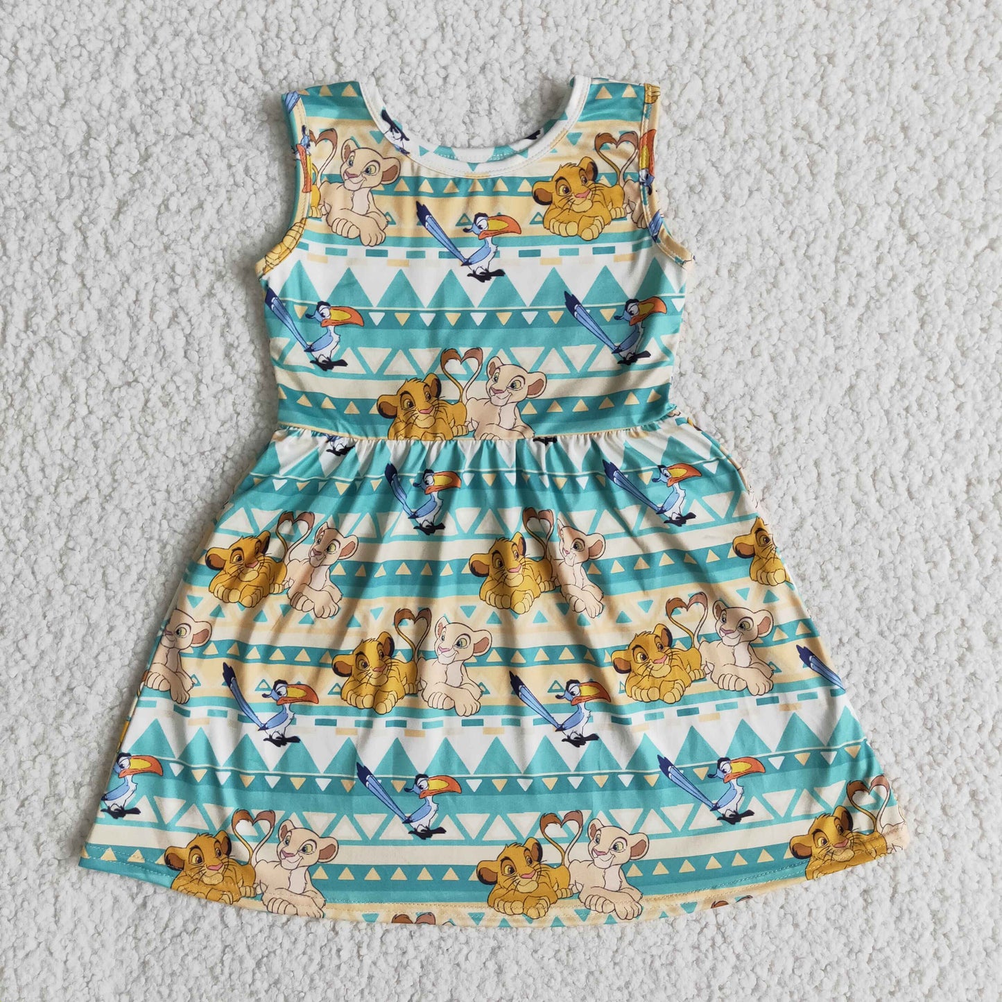 (Promotion)Sleeveless knee length cartoon dress   E13-1