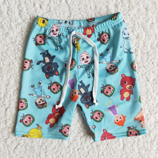 (Promotion)E8-16 Boys cartoon watermelon swim trunks