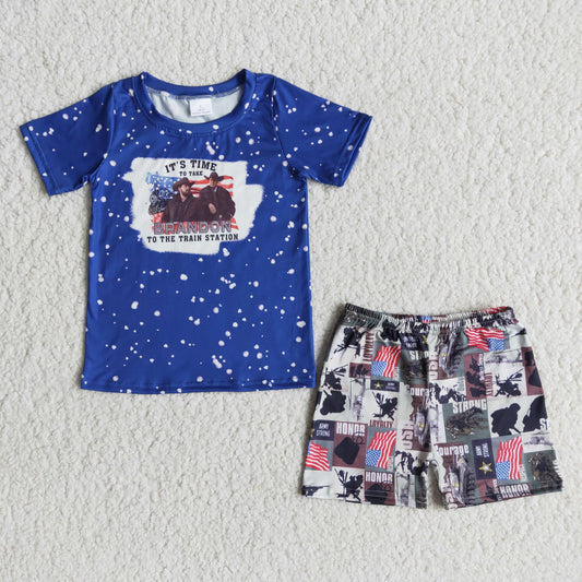 (Promotion)B1-2Boys short sleeved summer outfits