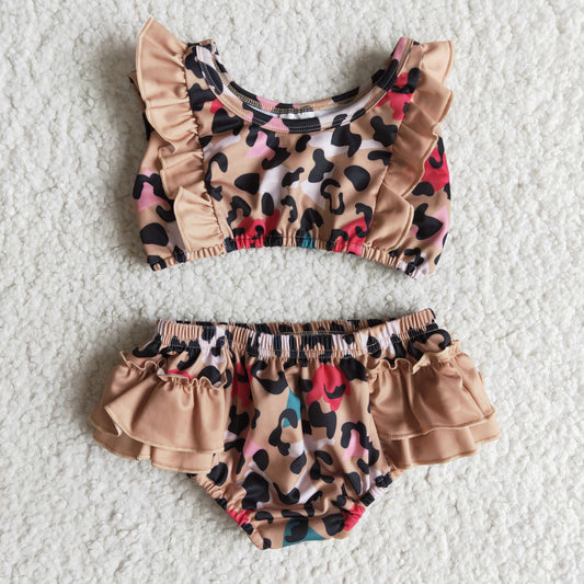 Girls leopard print swimsuit   B2-3