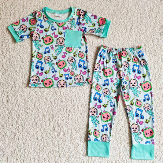 (Promotion) Boys short sleeved cartoon print pajamas B6-30