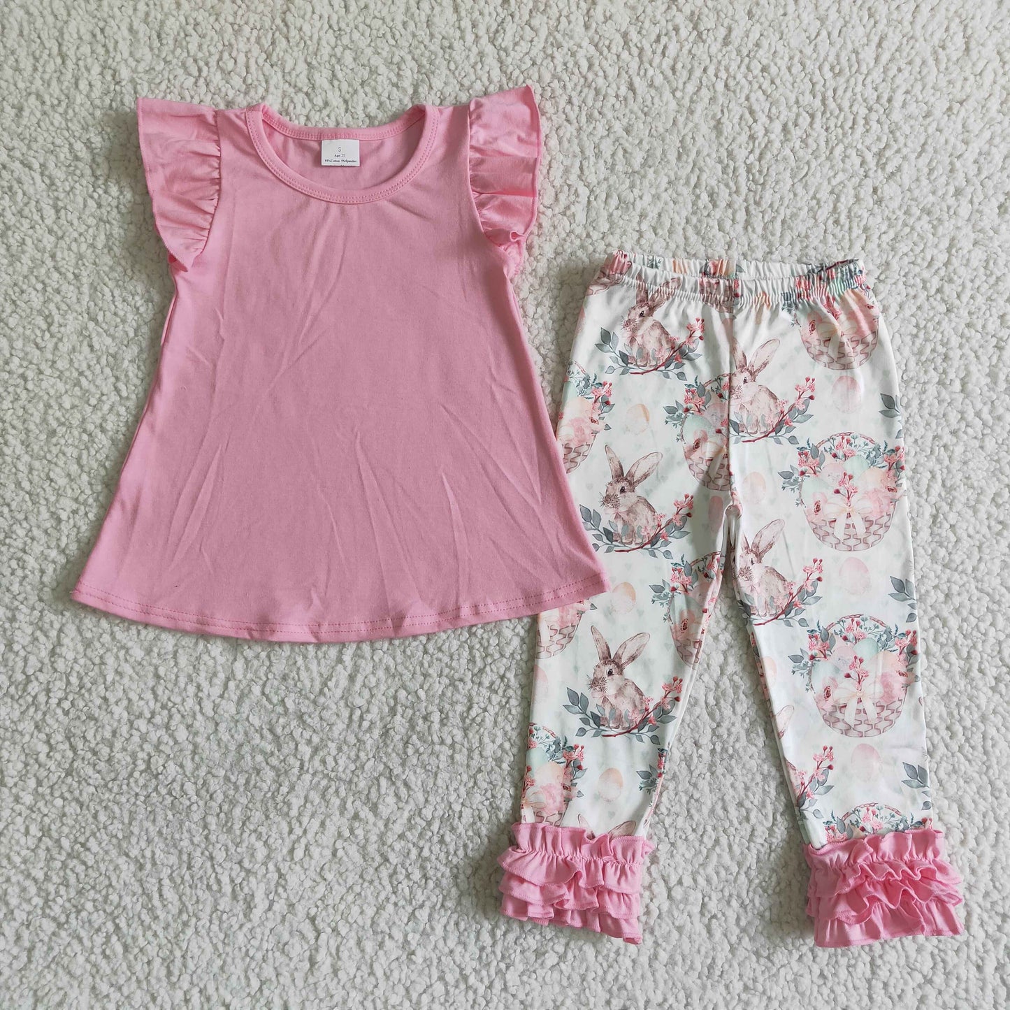 (Promotion)Flutter sleeve legging pants Easter outfits B13-28