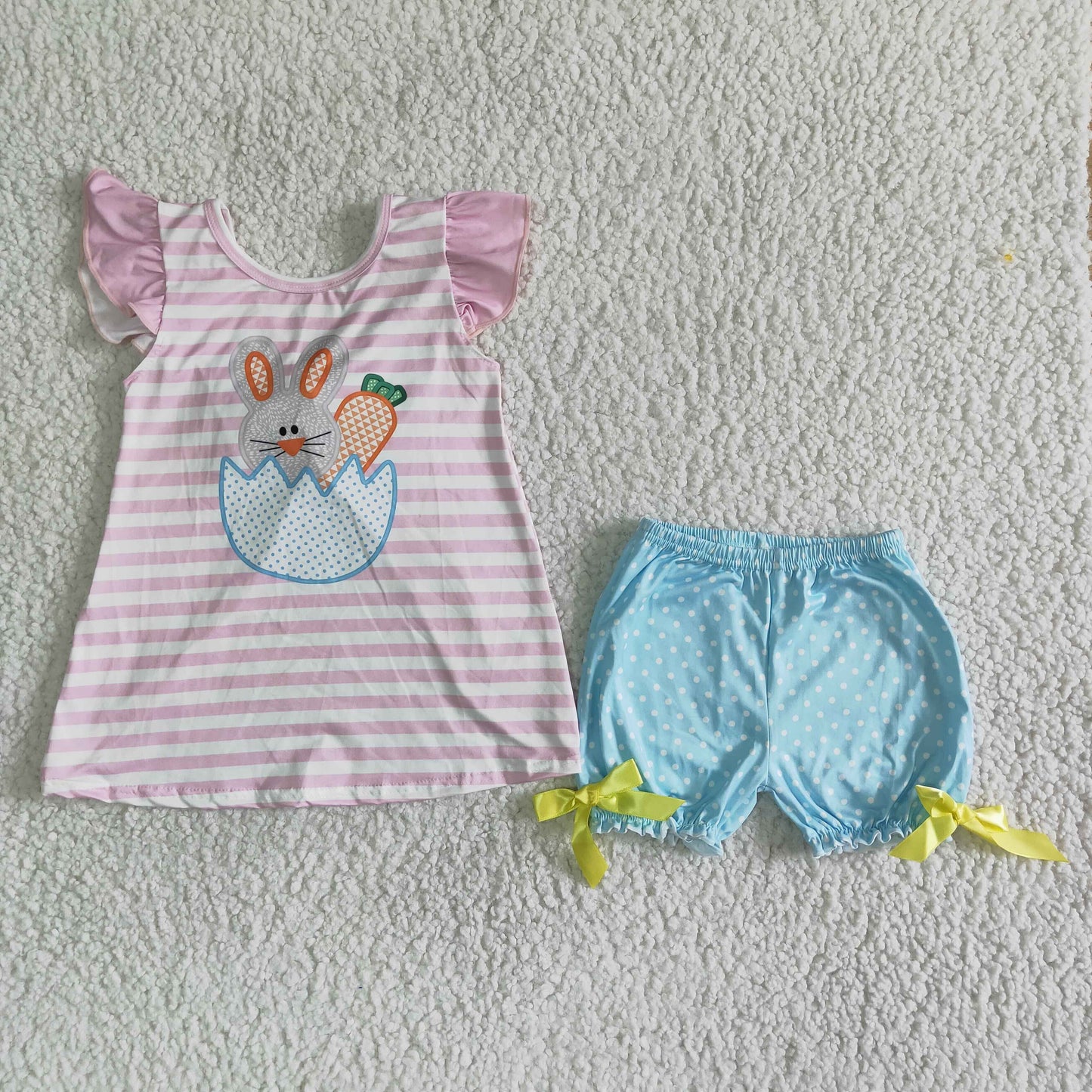 (Promotion)Flutter sleeve bunny shorts outfits   C0-28