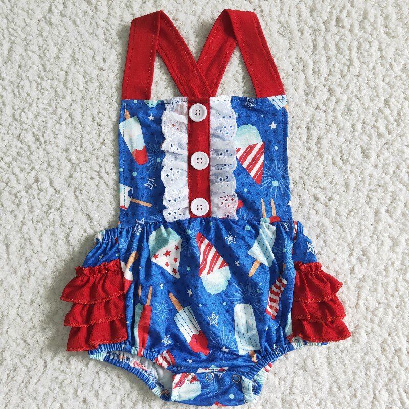 Baby girls july 4th romper   SR0015