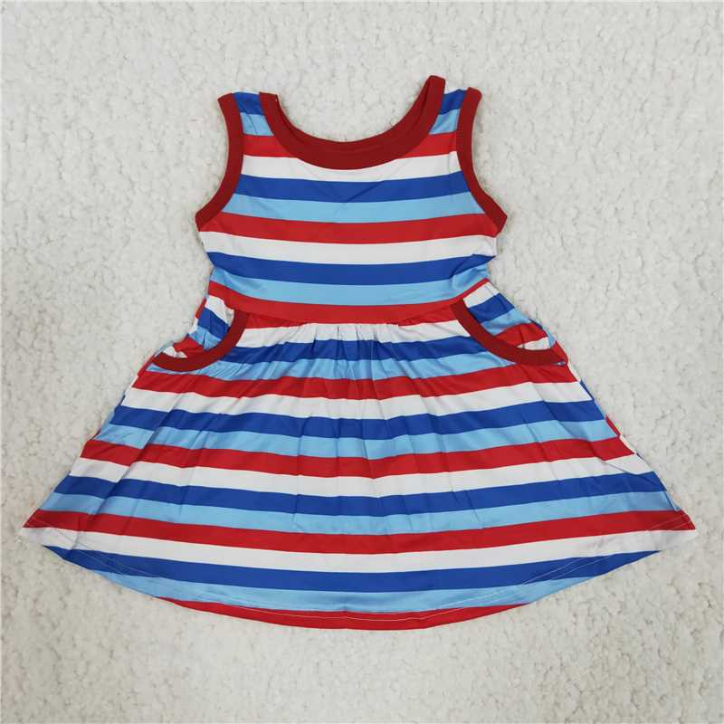 (Promotion)Sleeveless 4th of July knee length dress A1-13-2