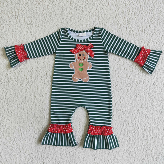 (Promotion) Baby girls embroideried Christmas romper   6 C10-6