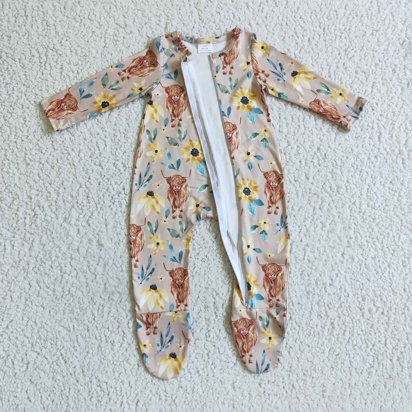 Baby girls fall footed romper      LR0071