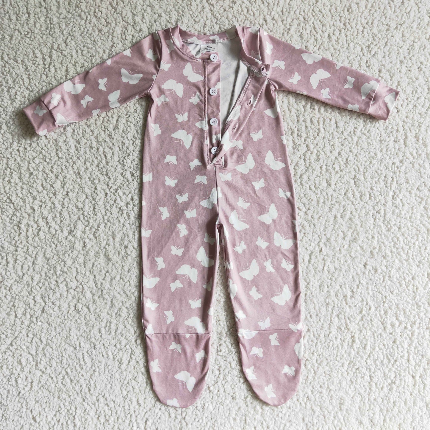 Baby girls FOOTED fall romper      LR0118