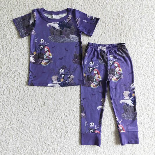 Boy's purple Halloween pajamas      BSPO0026