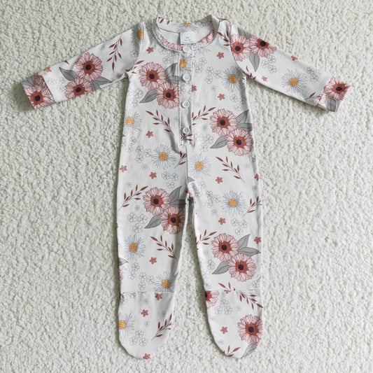 Baby girls FOOTED fall romper      LR0113