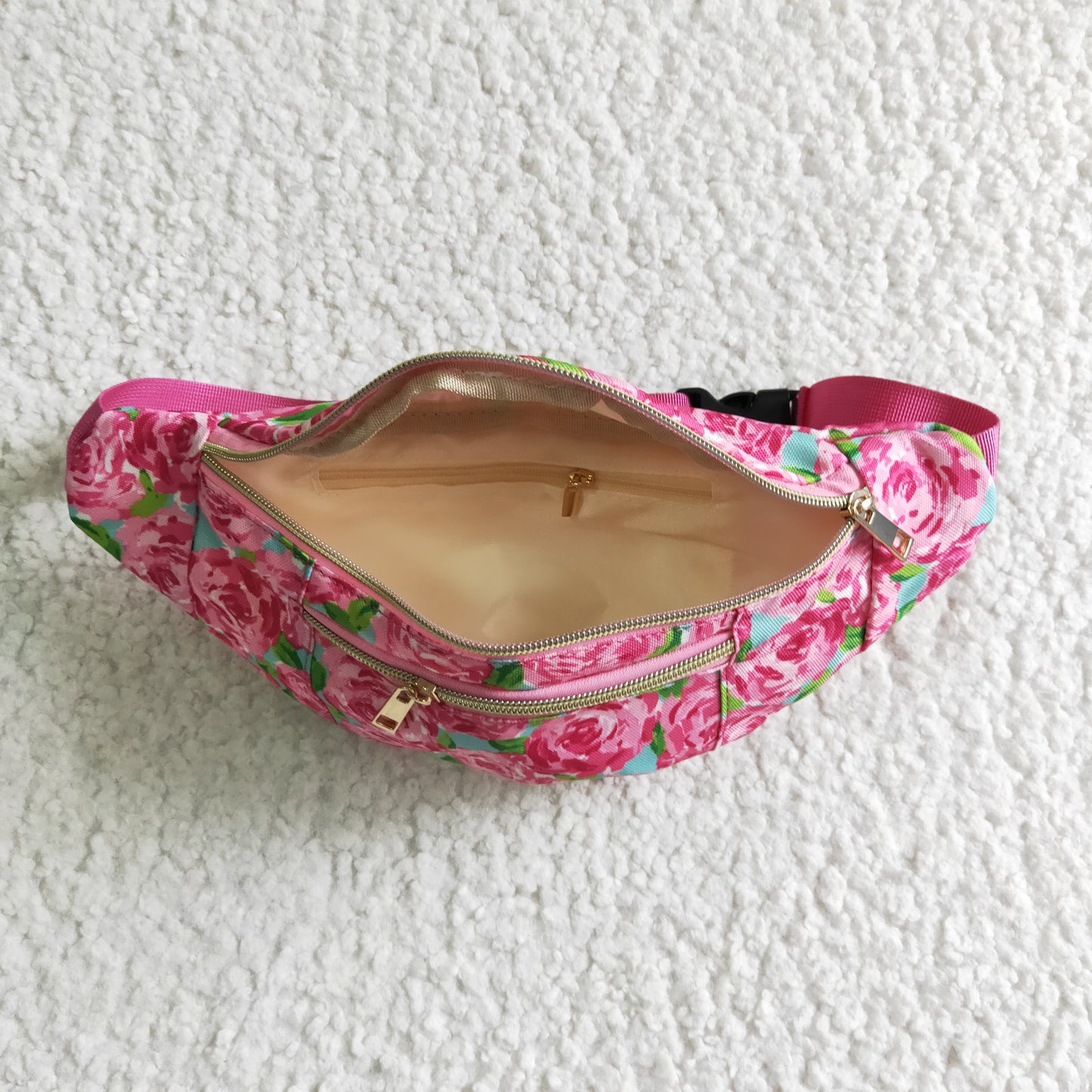 Pink flora print Fanny pack    BA0023