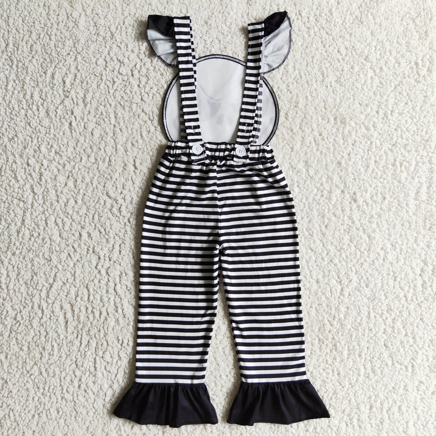 Baby girls long sleeve white top Halloween suspender pants outfit   GLP0310