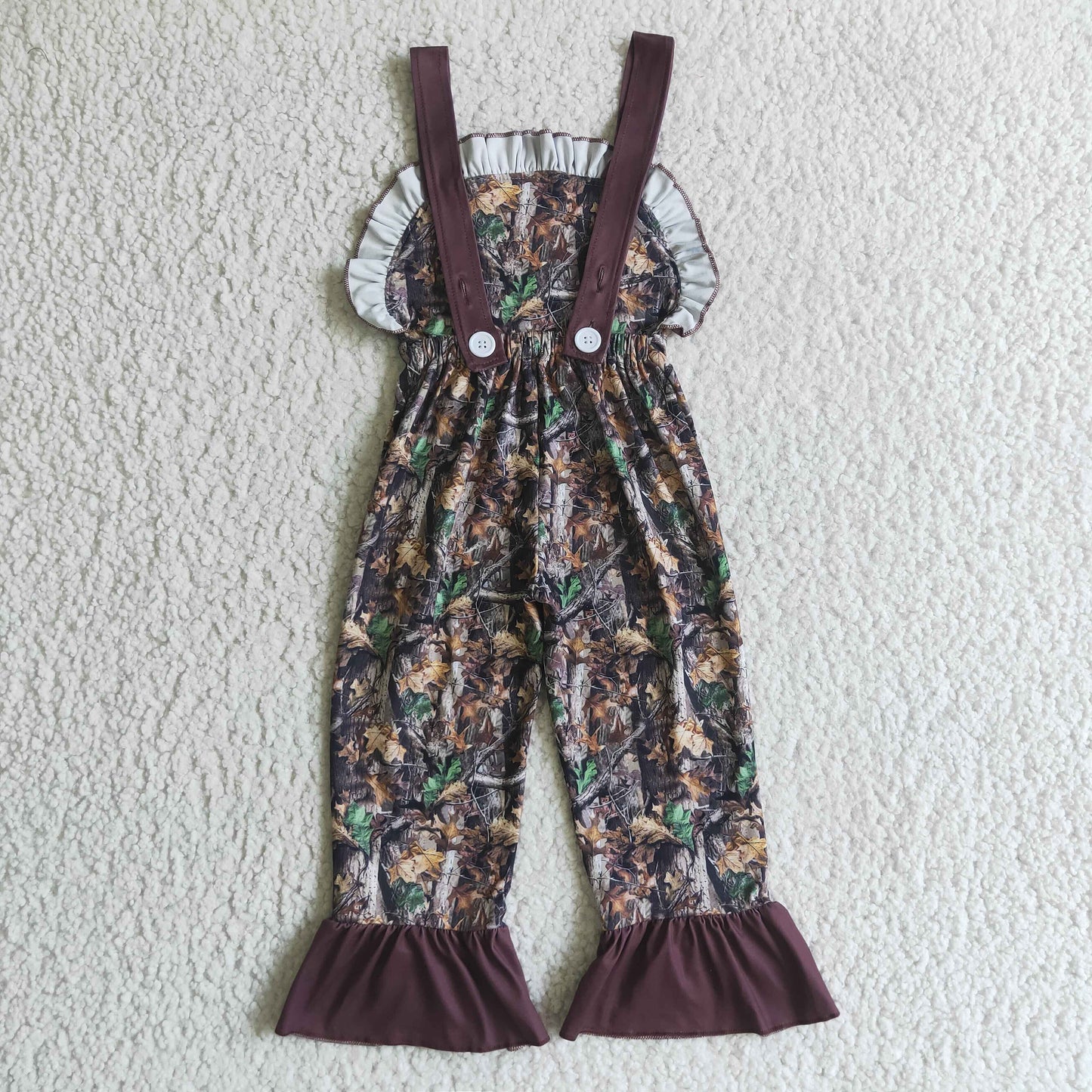 Girls sleeveless camo jumpsuit    SR0098