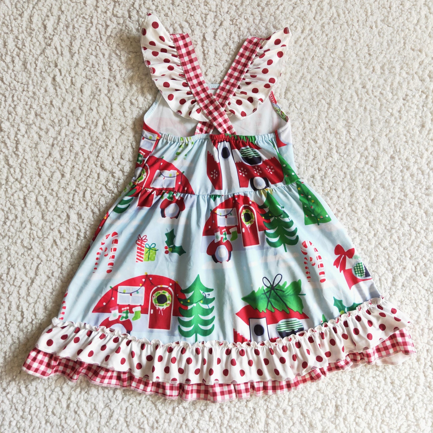 (Promotion)Girls flutter sleeve Christmas dress       GSD0145