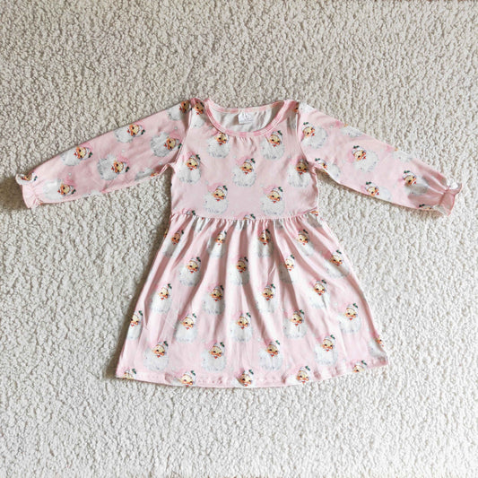 Girls pink Christmas dress GLD0123