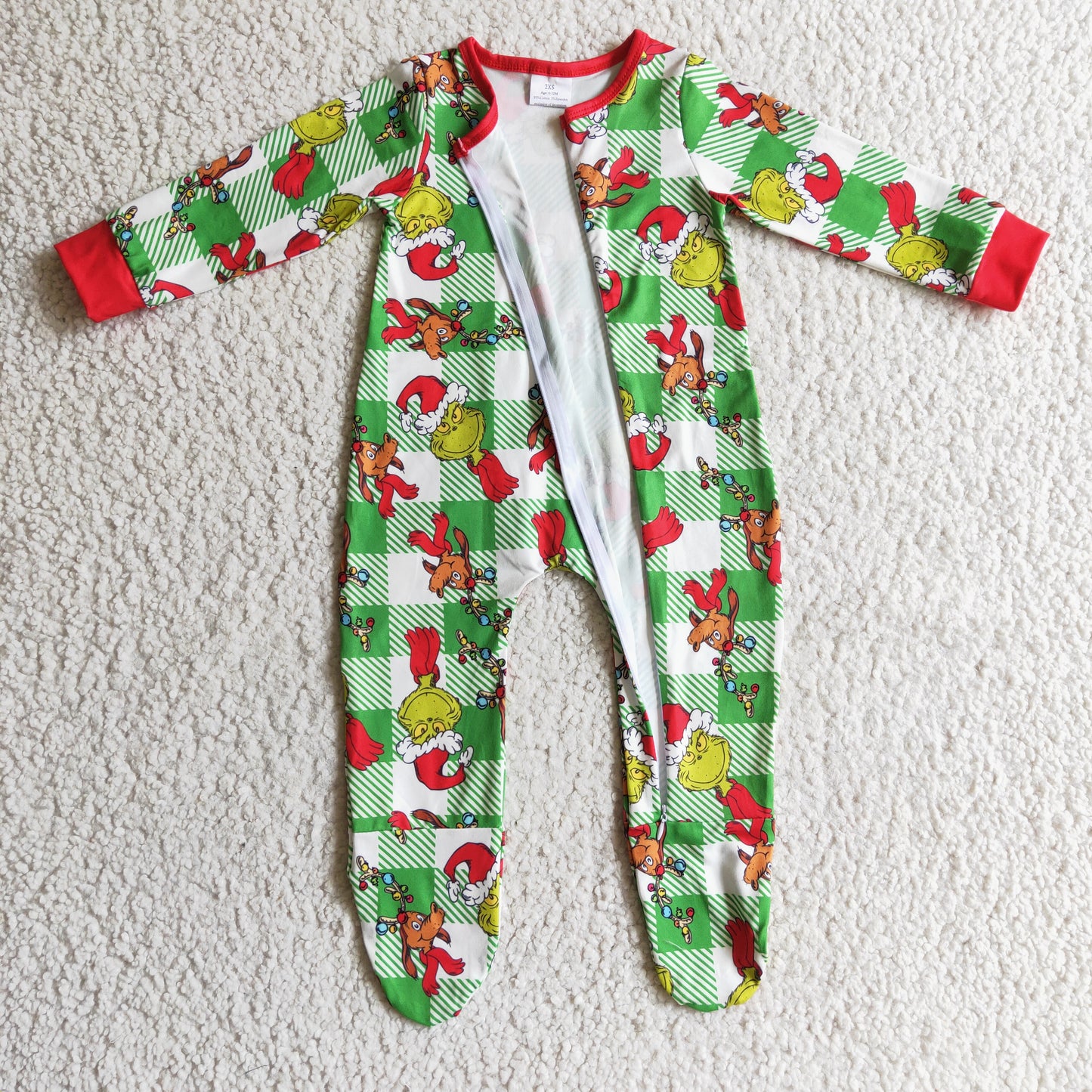 Girls Christmas FOOTED romper    LR0194