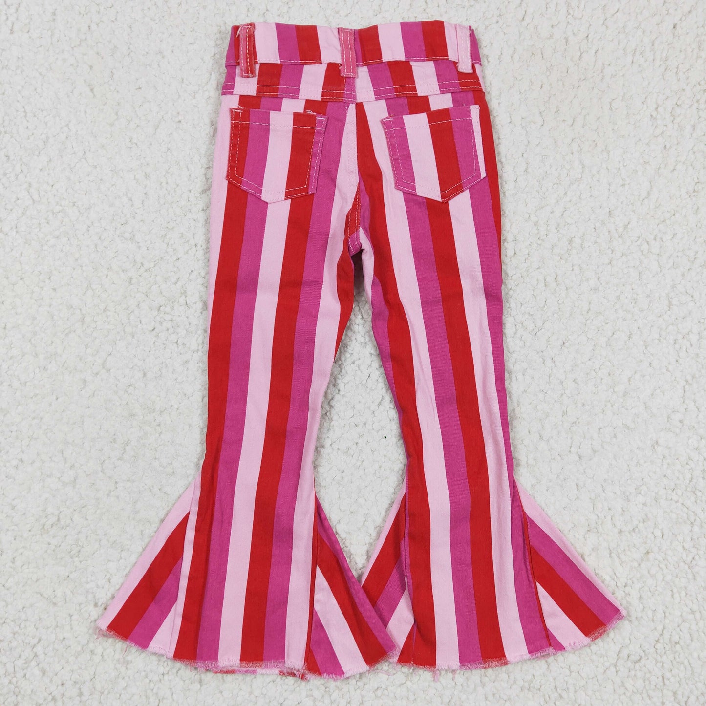 Bell bottom stripes print Valentine's Day jeans  P0043