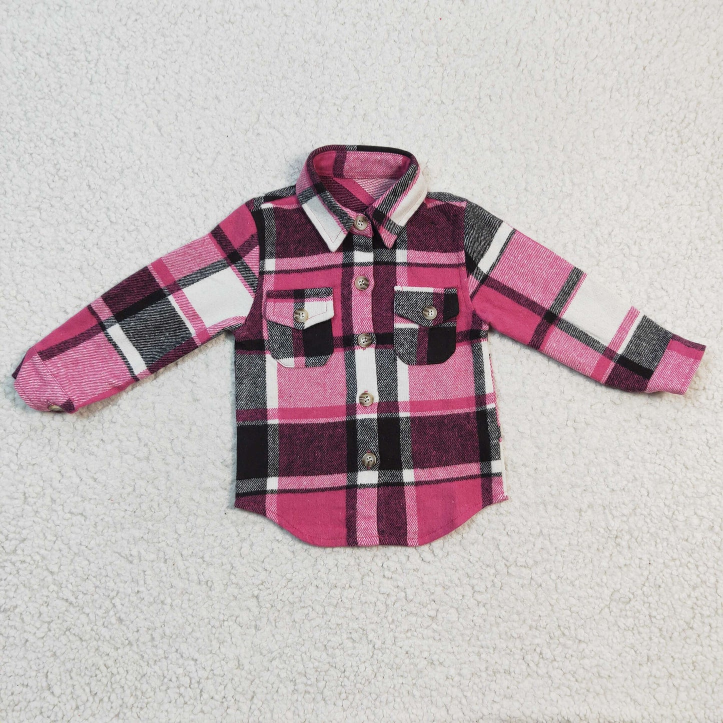 Girls hot pink cotton spring shirt GT0104