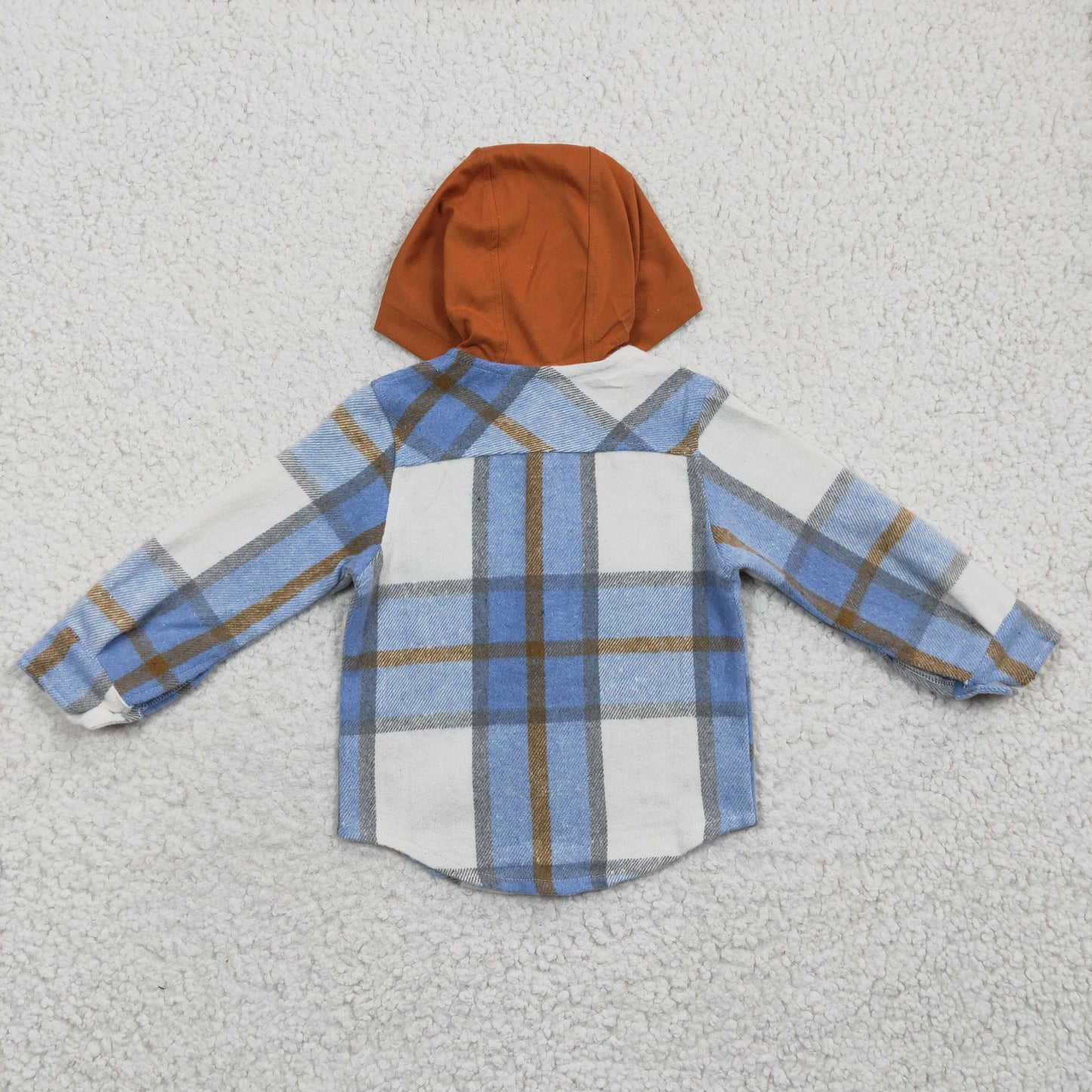 Boys blue plaid hoodie coat BT0208