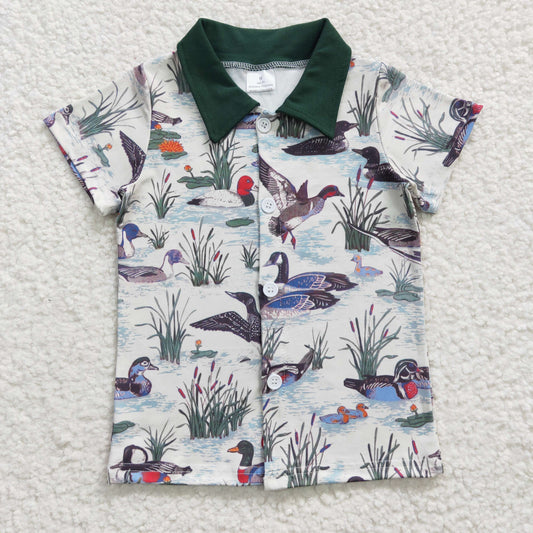 Boys duck print button up shirts  BT0159