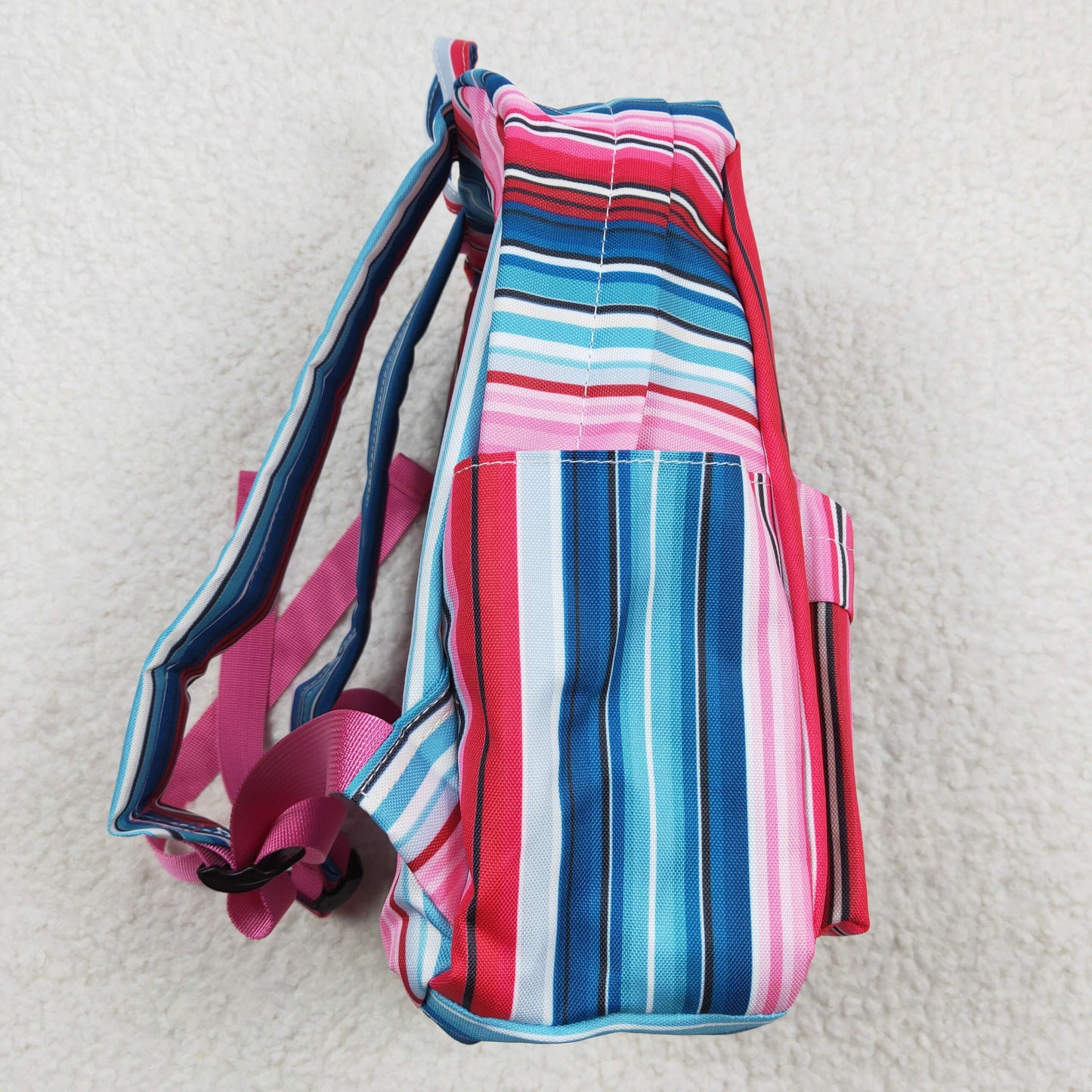 Girls bag pink stripes print backpack BA0046