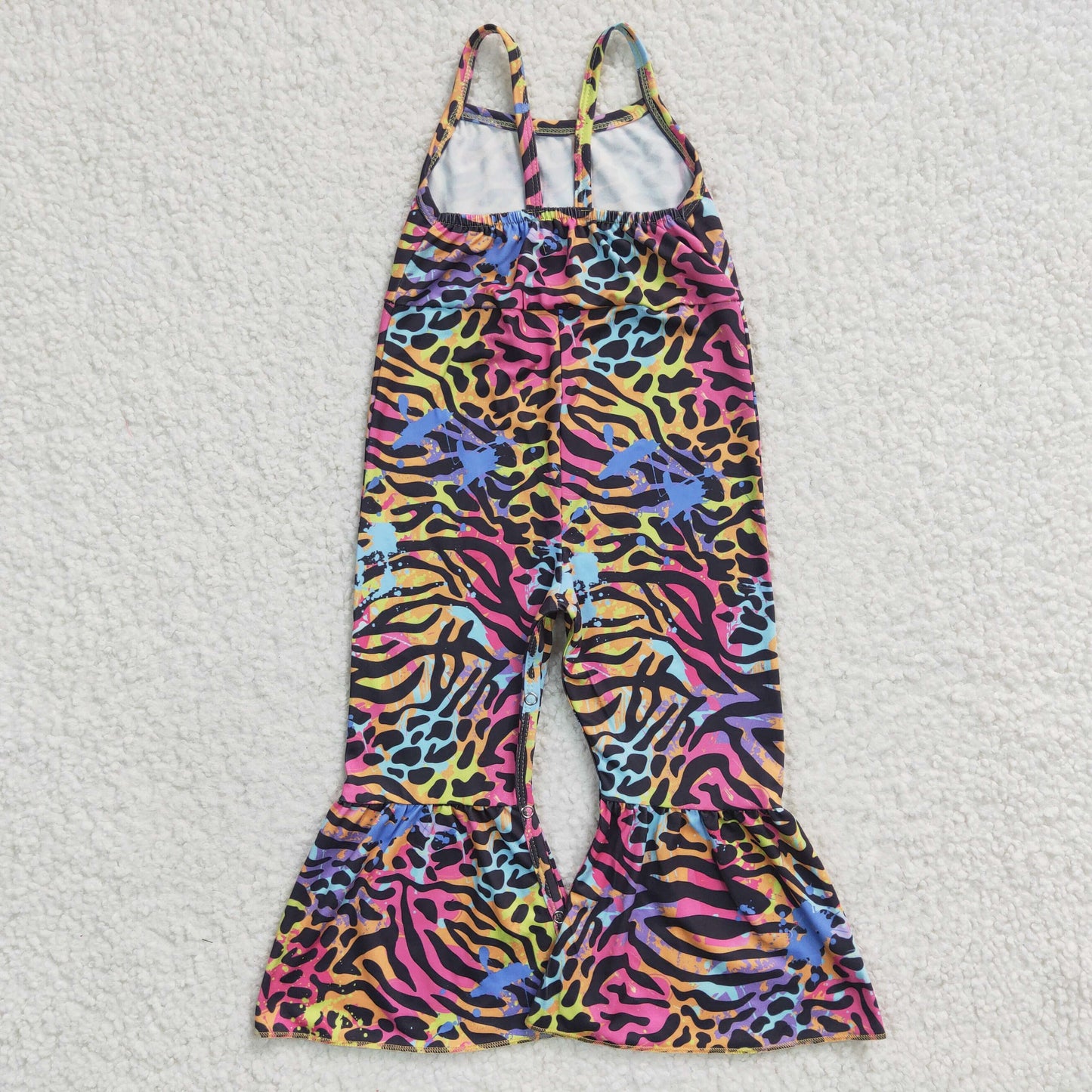 Girls colors leopard print summer sleeveless jumpsuit   SR0232