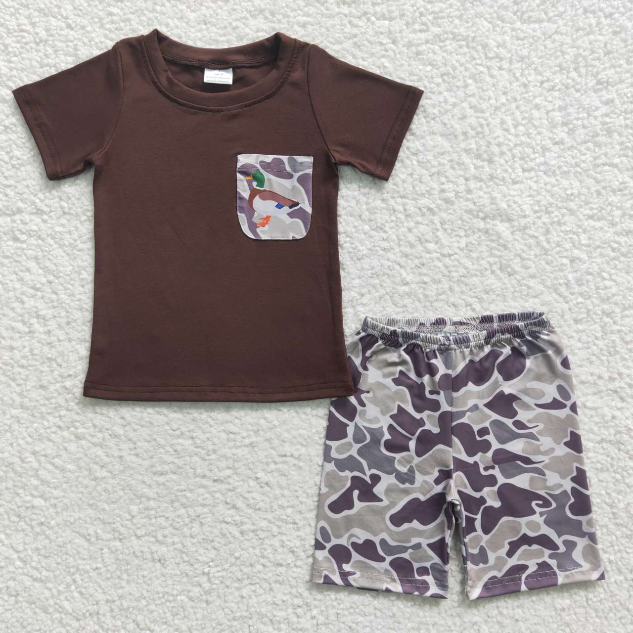 Duck camo print Boys summer outfits BSSO0204